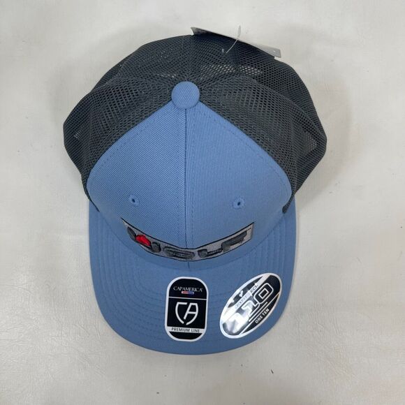 Wolf Gourmet Embroidered Blue/Gray Mesh Snapback Baseball Cap - Picture 13 of 14